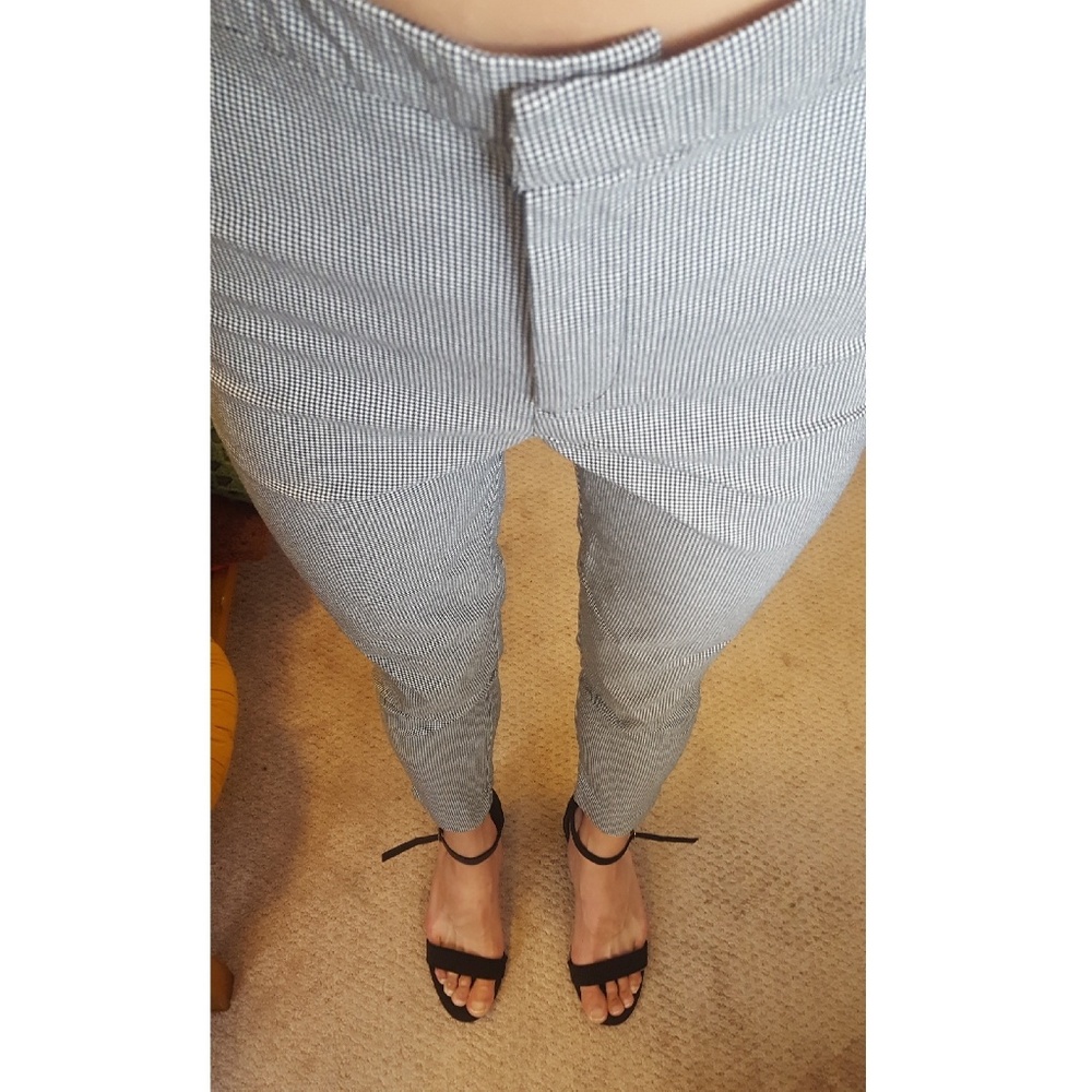 High rise waist houndstooth trouser dress pants